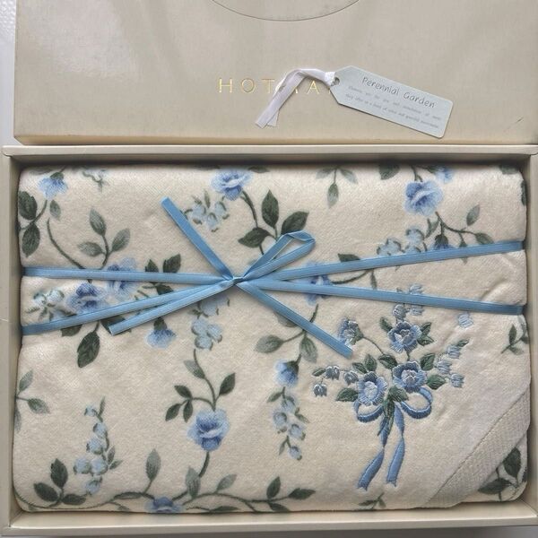 HOTMAN ホットマン Perennial Garden シャーリングタオル バスタオル 花柄 刺繍入り 未使用