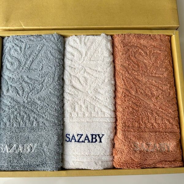 サザビー SAZABY ウォッシュタオル 3色3枚セット