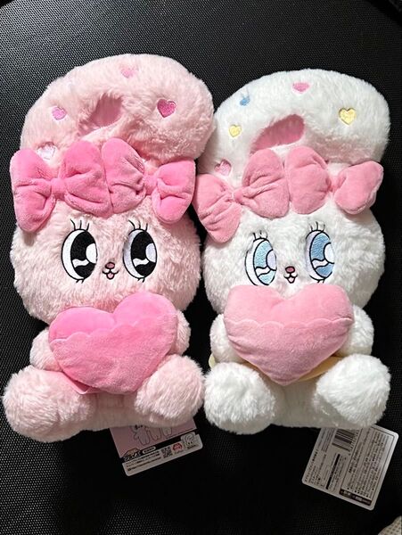 エスターバニー ハートポケットBIGぬいぐるみ 2個セット ホワイト ピンク クリームバニー リボンバニー
