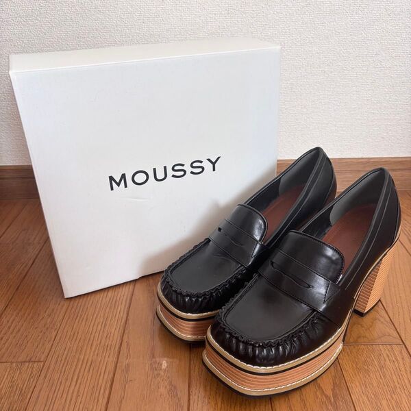 新品未使用 MOUSSY マウジー 厚底ローファー ブラック