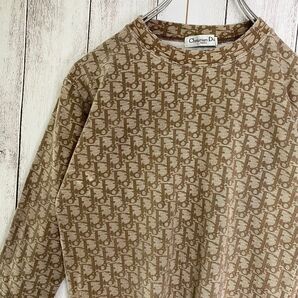 【総柄デザイン】Christian Dior ディオール トロッター 長袖Tシャツ ロンT 定番人気 M