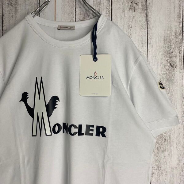 【タグ付き☆未使用】MONCLER モンクレール Tシャツ プリントロゴ ホワイト 半袖 M
