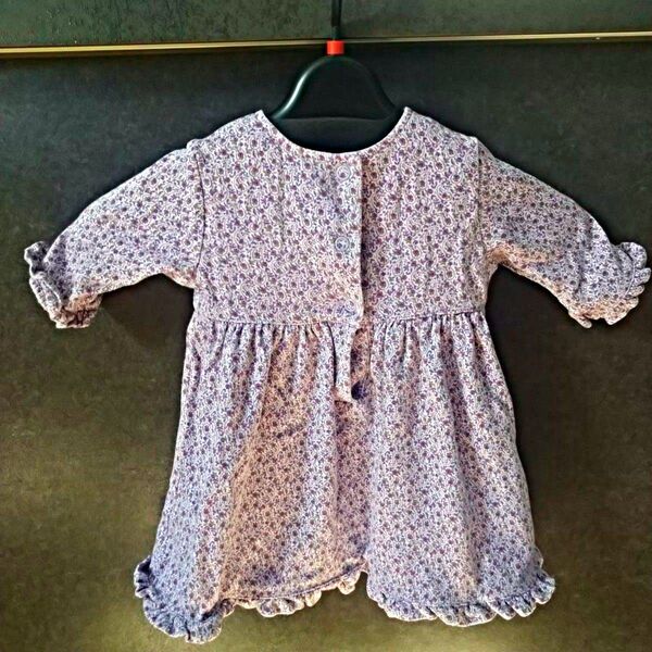 ベビー女の子用*可愛いパープルの* 花柄ワンピース*80センチ\(^o^)/24H以内発送可能です!!