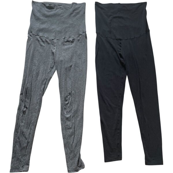 UNIQLO マタニティレギンス2色セット ブラック グレー 黒 レディースS M L