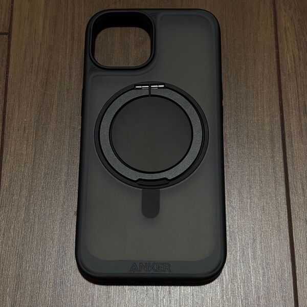 Anker MagGo Magnetic Case (360°リングスタンド, iPhone 15) ブラック MagSafe対応