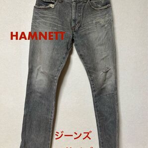 【日本製】ハムネット ジーンズ Mサイズ ブラック HAMNETT デニム