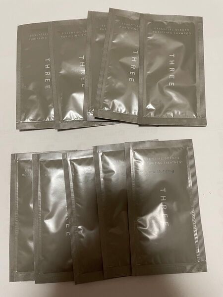 THREE 新ヘアケアシリーズサンプル5セット。