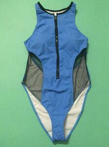 blue mesh One-piece swimsuit L