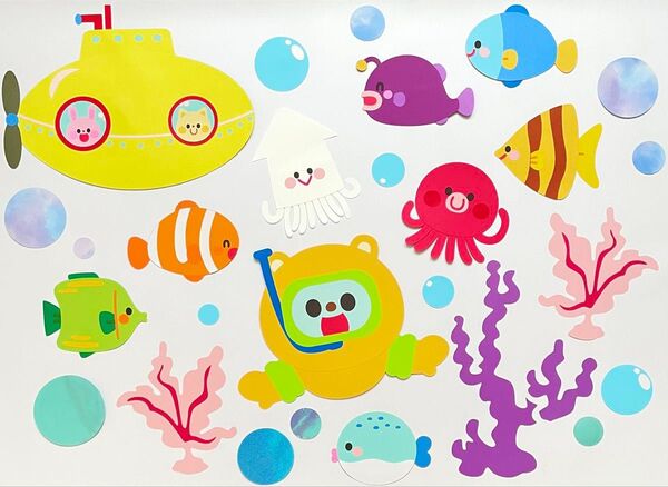 壁面飾り 通年 海 生き物 保育壁面 部屋装飾 窓飾り 保育園 幼稚園