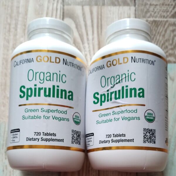 California Gold Nutrition オーガニック スピルリナ 720粒 2個