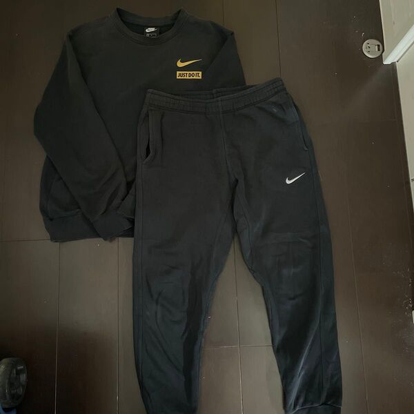 NIKE スウェット黒 セットアップ サイズ 上:M 下:L