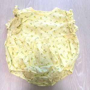 花柄ロンパース 70サイズ イエロー