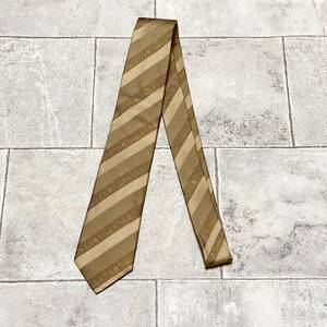 Calvin Klein Calvin Klein necktie Italy made beige Brown silk 100% stripe 220050805