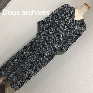 美シルエット Vネック ドゥアルシーヴDou archives 柄ワンピース ロングワンピース