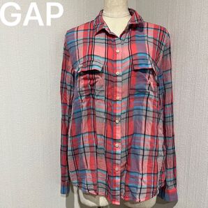 GAPギャップ 長袖シャツ チェック柄シャツ ガーゼシャツ コットンシャツ アメカジ