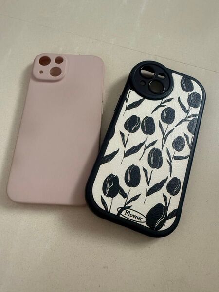 phone14ケース 韓国 iPhone ケース チューリップ モノトーン