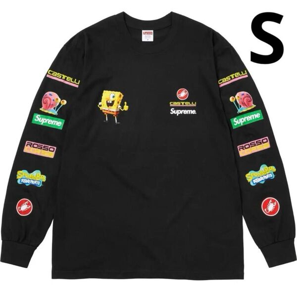 Supreme SpongeBob SquarePants Tee 黒 S シュプリーム スポンジボブ ロンT