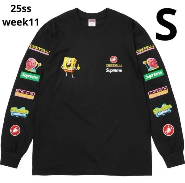 Supreme SpongeBob SquarePants Tee 黒 S スポンジボブ シュプリーム ロンT