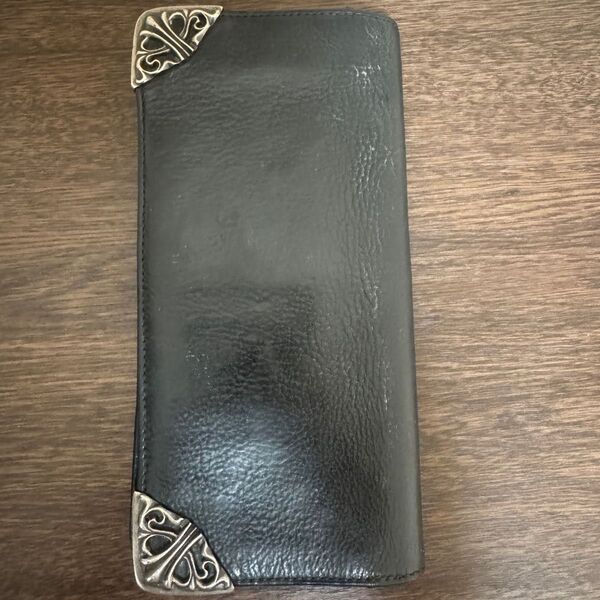 クロムハーツ CHROME HEARTS シングルフォールド レザー ウォレット TIPS 長財布 財布 札入れ ブラック