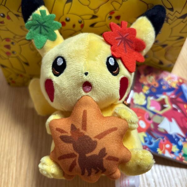 ポケモンセンター 広島限定 タグ付きもみじまんじゅうピカチュウ ぬいぐるみ マスコット