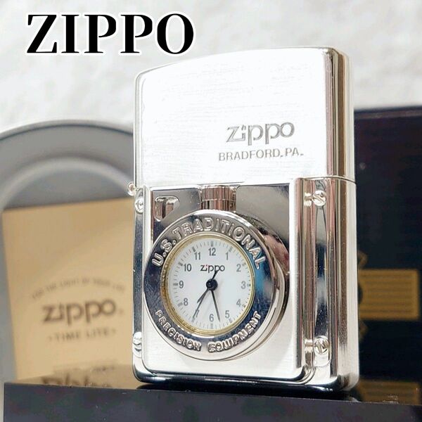 【希少】未使用 ZIPPO オイルライター タイムライト TL-11 1999年製 時計付