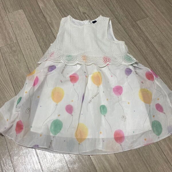 95サイズ パーティピック ノースリーブ ワンピース 女の子 ふうせん柄