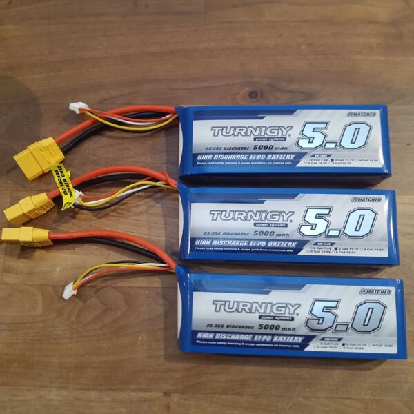 Turnigy 3セル 11.1V 5000mAh 25C-35C リポバッテリー(3個)