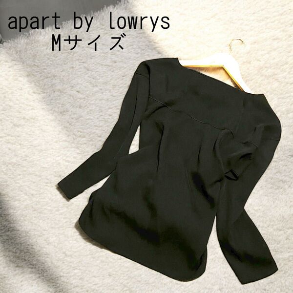 apart by lowrys トップス Mサイズ ブラック リボン 長袖 カットソー ポリエステル 黒 アパートバイローリーズ