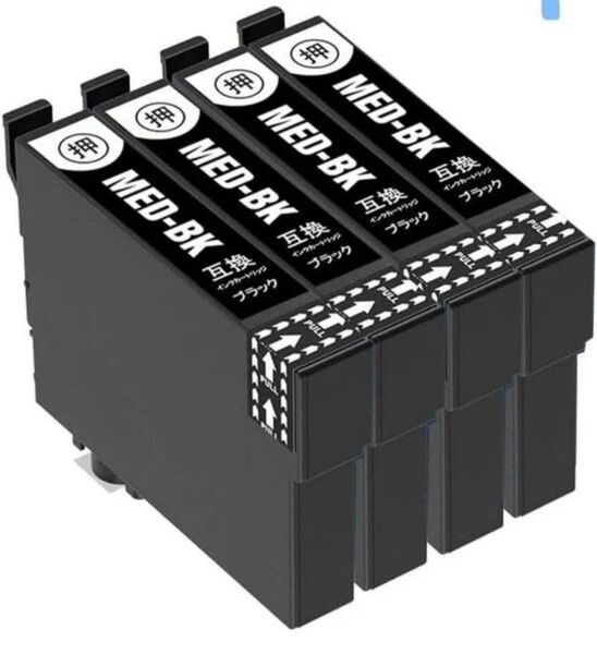 MED-BK 4本セット エプソン 純正互換 インクカートリッジ 黒 ブラック メダマヤキ EPSON EW-056A