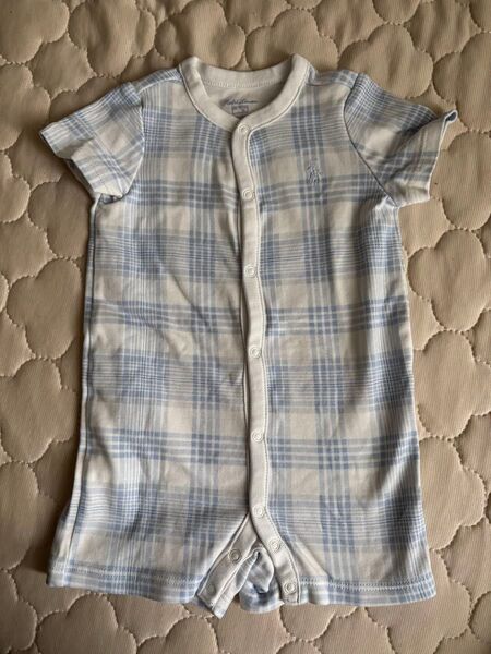 【美品】ラルフローレンベビー チェックロンパース 70センチ ベビー服 ロンパース 男の子