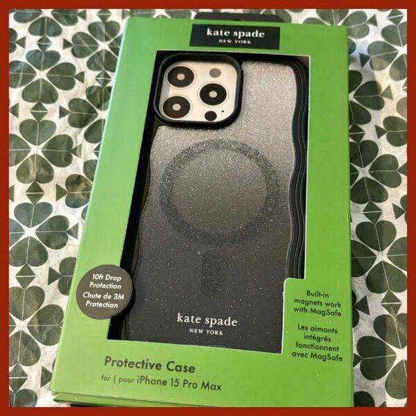 katespade iPhone15ProMaxケース ブラック MagSafe