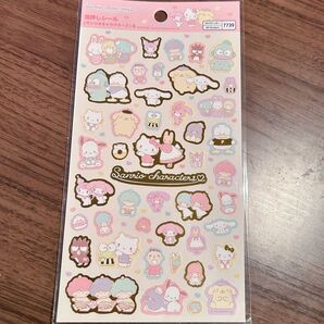 サンリオ Sanrio サンリオキャラクターズB 箔押しシール ピンク マルチカラー キャラクター シナモロール クロミ キティ