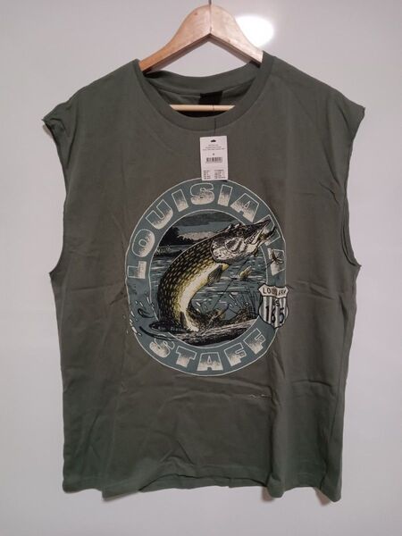 新品/ノースリーブ Tシャツ 半袖Tシャツ タンクトップ フィッシュ 魚デザイン