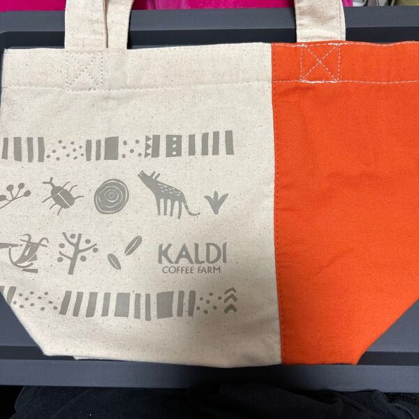 KALDI カルディ トートバッグ オレンジ ベージュ