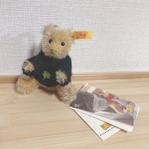 Steiff ミニチュア テディベア オーナメント クローバー シュタイフ ヴィンテージ くま ぬいぐるみ セーター