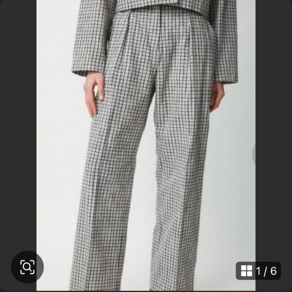moussy SPRING STRAIGHT パンツ チェック マウジー 黒 茶 スラックス