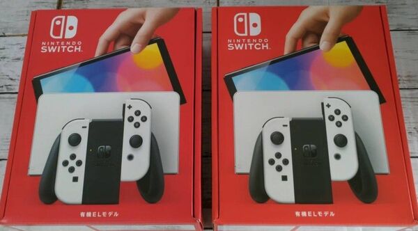 新品未使用 Nintendo Switch 有機ELモデル 2台セット Joy-Con(L)/(R) ホワイト 本体 スイッチ 白