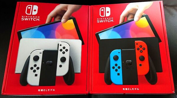 新品未使用 Nintendo Switch 有機ELモデル 2台セット ホワイト ネオンブルー ネオンレッド スイッチ 本体