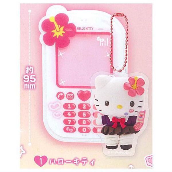 サンリオキャラクターズ ケースつきアクリルチャーム キティ サンリオ ガチャ ガチャガチャ ときめき平成コギャル 平成コギャル