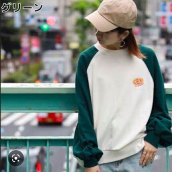 LEE リー Right-on ライトオン 別注 ラグラン スウェット Mサイズ コラボ トレーナー グリーン