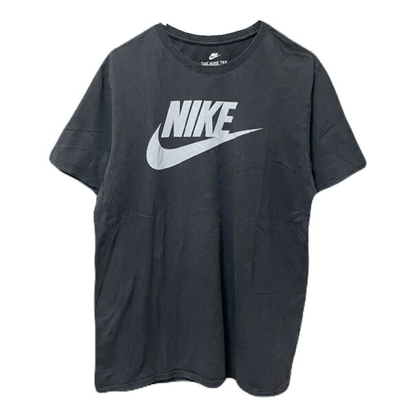 NIKE ナイキ The Nike Tee Tシャツ チャコールグレー Lサイズ 古着 スウォッシュロゴ プリント コットン