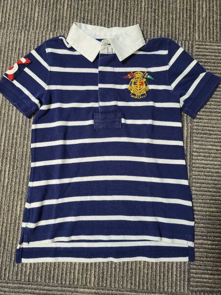 ポロラルフローレン 100cm 3T キッズネイビー×ホワイト ボーダー ポロシャツ POLO RALPH LAUREN