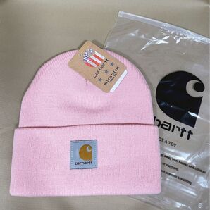 【新品未使用品】CARHARTT★カーハートニット帽 アクリル 帽子 ユニセックス ビーニー フリーサイズ ウィンター ピンク