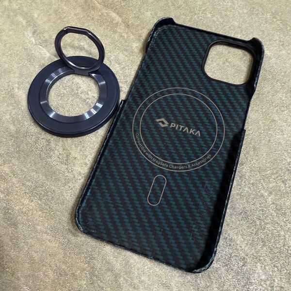 PITAKA MagEZ Case 2 ブルーツイル iPhone 13 ケース リング付