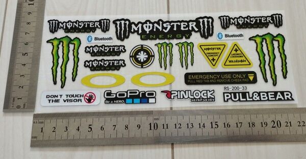モンスターエナジーステッカー 1シート分 防水 バイクステッカー ヘルメットステッカー monster energy