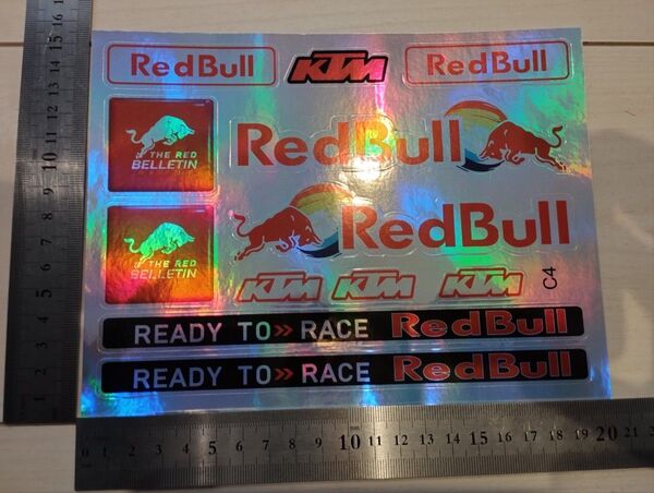 REDBULLステッカー バイクステッカー レーシングステッカー レッドブル ホログラム レインボーカラー ヘルメット