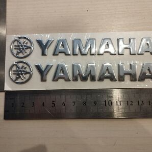 YAMAHAステッカー 2枚セット 立体ステッカー バイクステッカー 銀色 レーシングステッカー ヤマハ