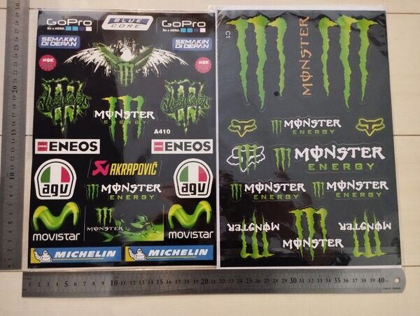モンスターエナジーステッカー 2シート分 バイクステッカー カーステッカー スノボ スケボー monster energy