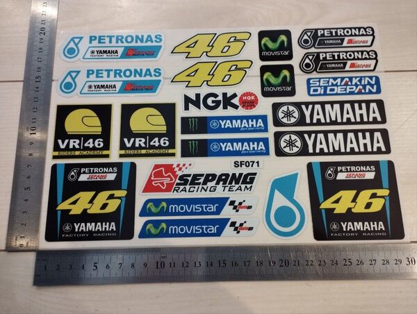 YAMAHAステッカー 1シート分 防水 バイクステッカー ヤマハステッカー VR46 motoGP ヘルメット