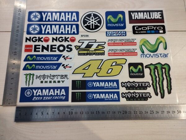 YAMAHAステッカー 1シート分 防水 バイクステッカー ヤマハステッカー モンスターエナジー ヘルメット